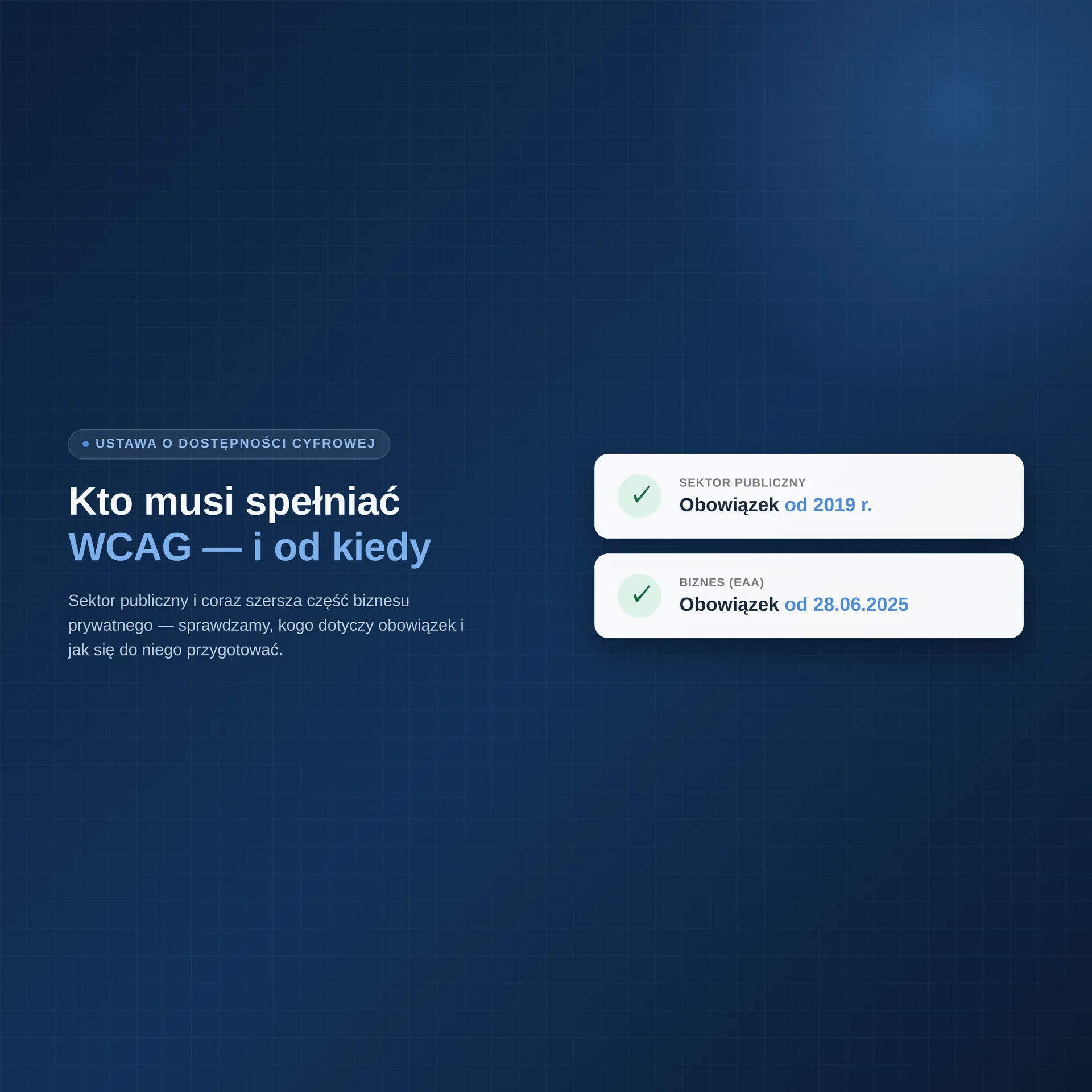 Ustawa o dostępności cyfrowej: kto musi spełniać WCAG i od kiedy