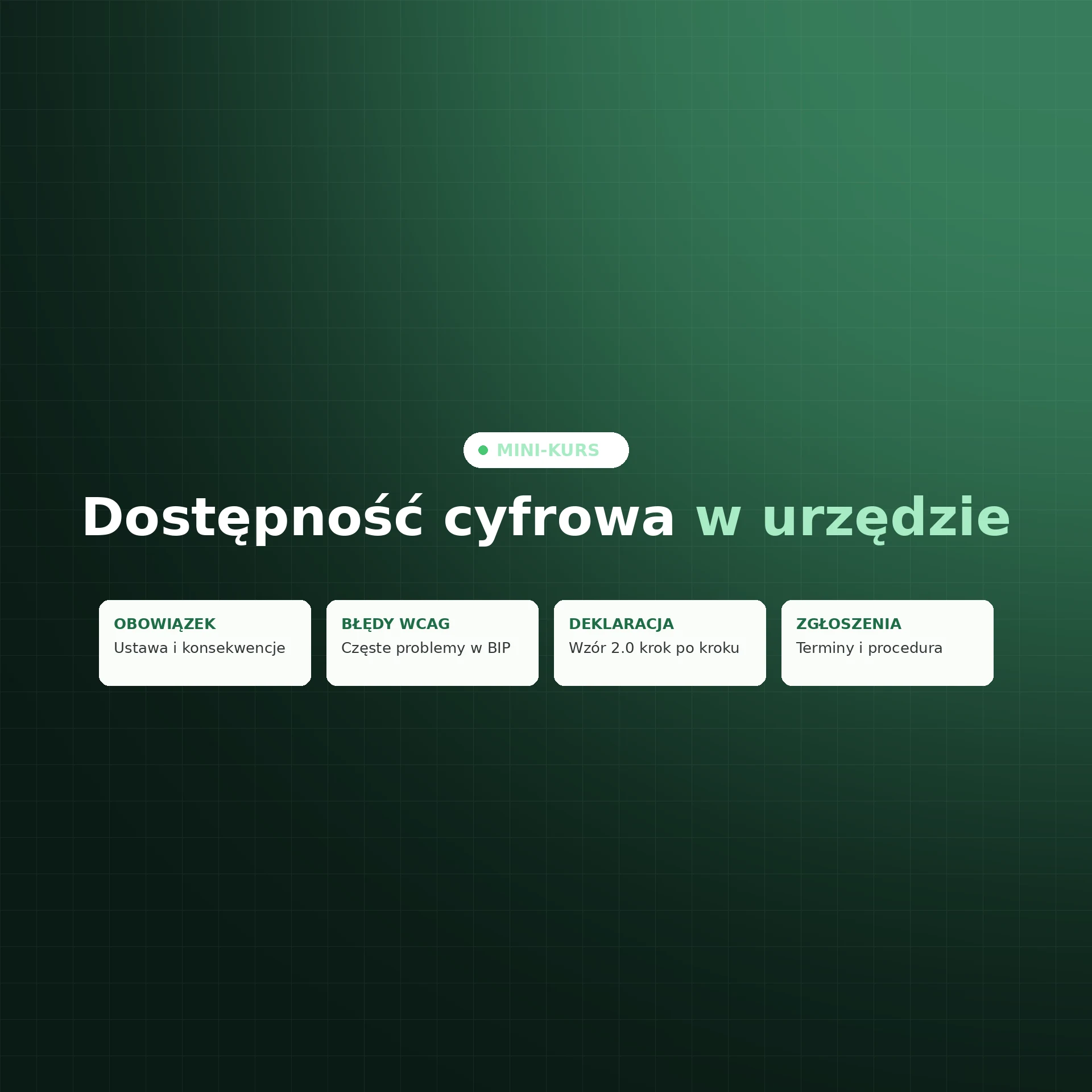 Mini-kurs: Dostępność cyfrowa w urzędzie